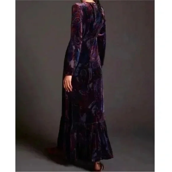 beaded fringed woven maxi dress Beaded Fringe Gown Silver / FR 54